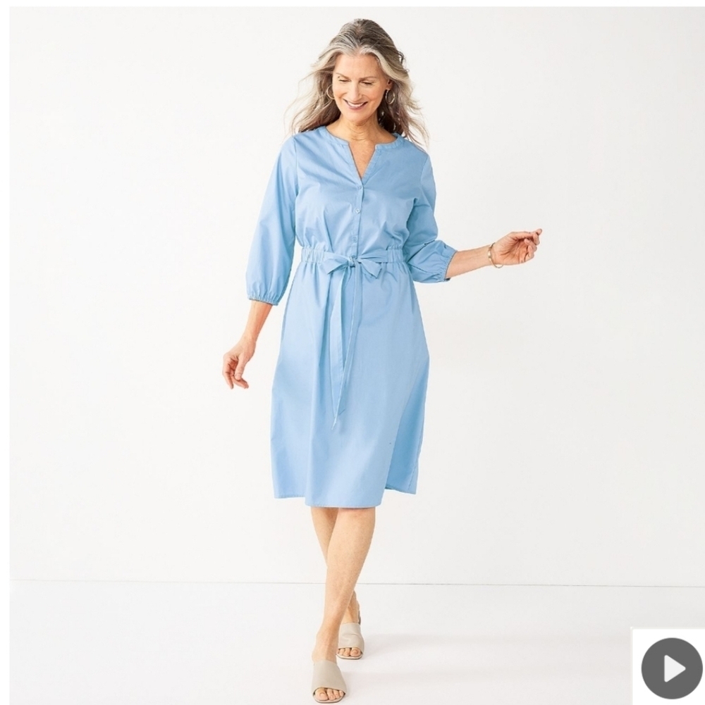 Women's Croft & Barrow splitneck shirt dress size M NWT - Picture 5 of 5